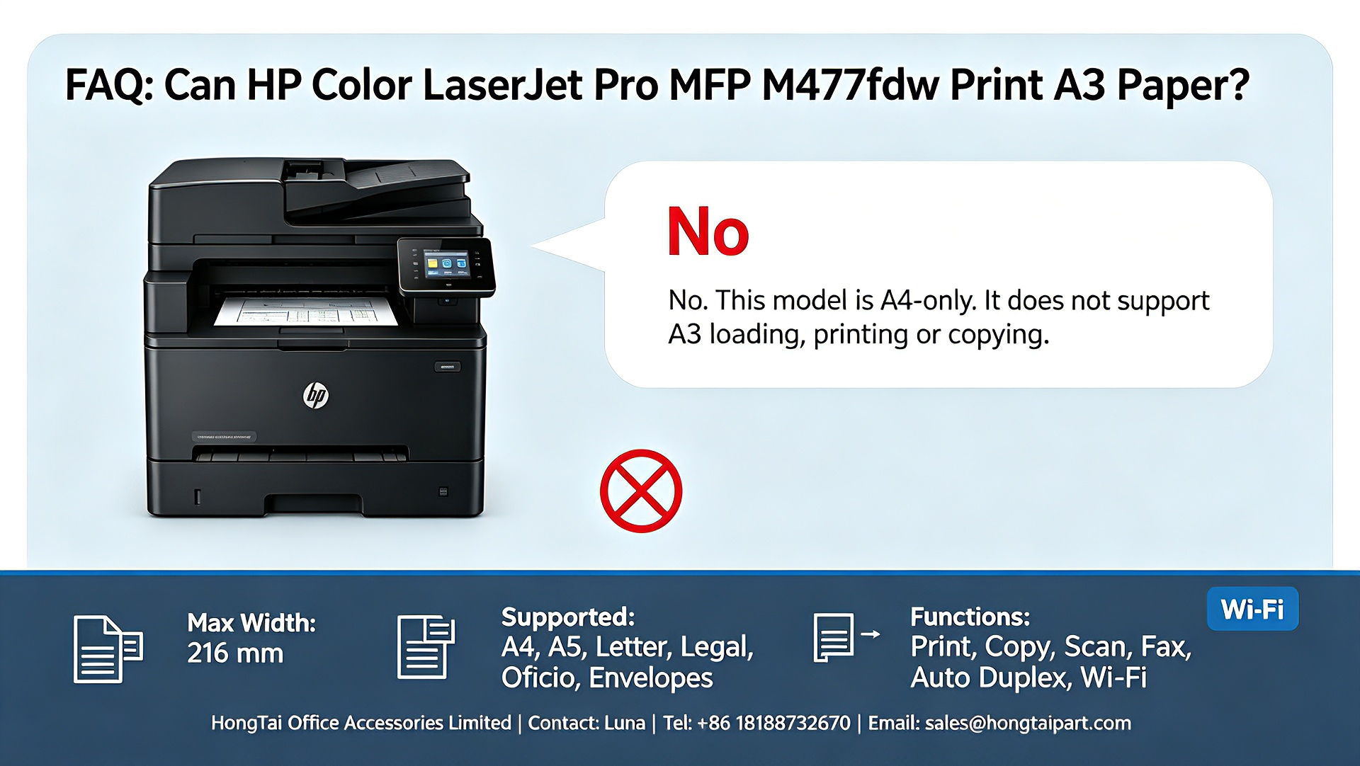 Últimos blogs da empresa sobre HP Color LaserJet Pro MFP M477fdw A3 Printing: Does M477fdw Support A3 Paper Size