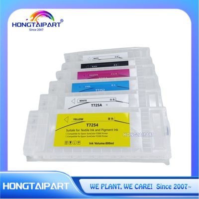 Cartucho de tinta T725A T725A T7251 T7252 T7253 T7254 600ml 6PCS Cartucho de tinta recarregável vazio 600ml Com chip de uso único compatível com a impressora Epson F2100 F2000 F2130 F2140 F2150 F2160 HONGTAIPART