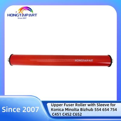 Roller de fusível superior com manga para Konica Minolta Bizhub 554 654 754 C451 C452 C652 Máquina de cópia a cores Roller térmico HONGTAIPART