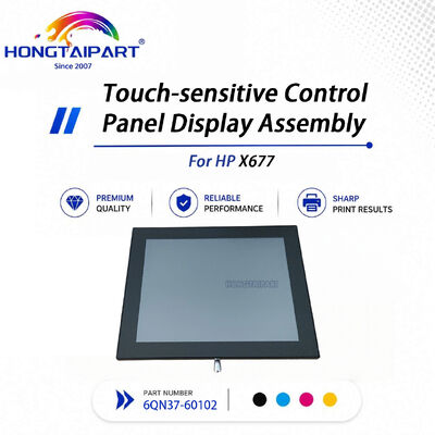 Conjunto de exibição do painel de controle sensível ao toque usado original 6QN37-60102 para reparo de impressora HP X677