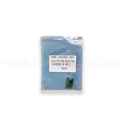 Microplaqueta do cartucho de toner para OKI C532DN MC573DN 6K 46490610 46490611 46490609 46490612 Chip Reset Toner Chip Konica Minolta